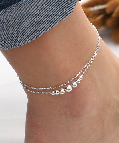 Sterling Silver Anklet with Beads