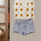 Sunshine Sunflower Embroidered Vest
