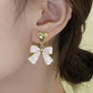 Heart & Bow Drop Earrings