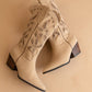 The Zinnia | Khaki Laser Cut Western Boot