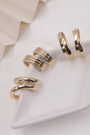 Classic Hoop Trio in Gold