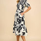 SALE Smocked Bodice Black & White Midi