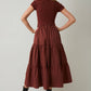 Mock Neck Knit & Woven Mixed Monochromatic Dress