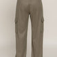 Waistband Drawstring Side Pocket Knit Corduroy Long Pants