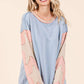 STAR PATCH LONG SLEEVE COLORBLOCK TOP