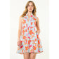 Morgan Sleeveless Flower Striped Dress