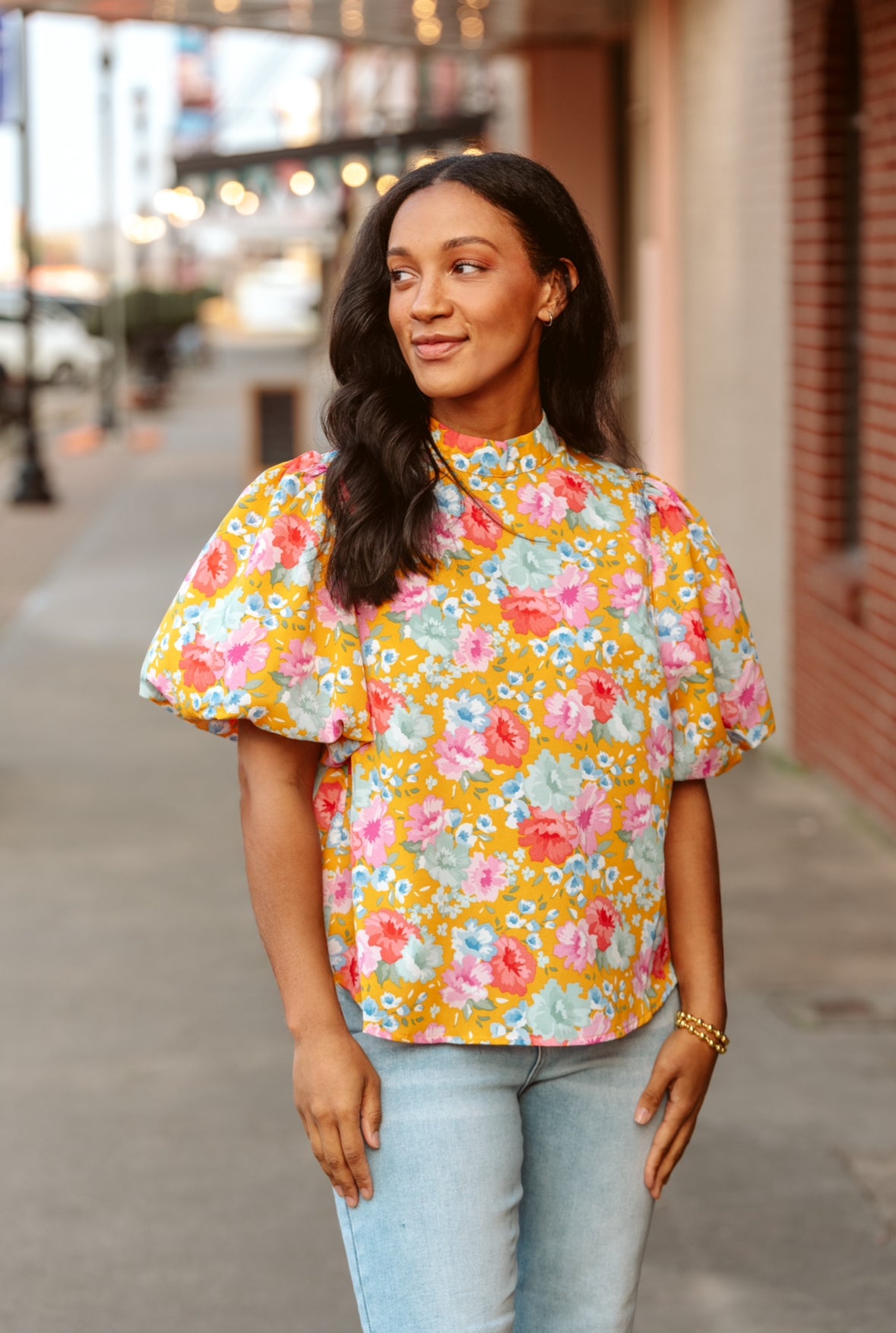 Hilary Floral Puff Sleeve Top