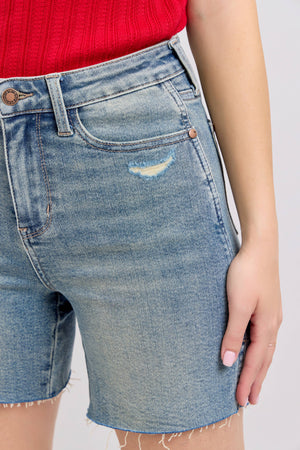 Judy Blue Vintage Wash Side Slit Shorts