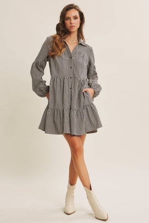 Plaid Babydoll Mini Dress