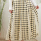 Plaid Maxi Skirt with Lace Trim