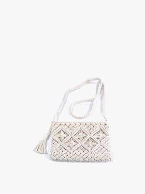 Val Macrame Crossbody Bag with Tassel