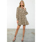 Long Sleeve Tiered Print Dress
