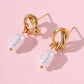 Gold Knot Pearl Drop Earrings