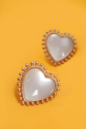 Cat eye Heart Stud Earrings