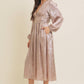 SALE SHINY NIGHTTIME METALLIC PLUNGE NECK MIDI DRESS