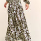 Multicolor Floral Print Tiered Maxi Skirt