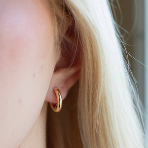 Gilded Gold Earrings-Hoop Huggies