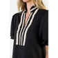Puff Sleeve Embroidered Textured Dress