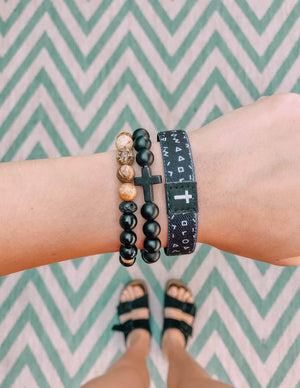 Humility Wooden and Stone Beaded Bracelet