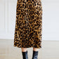 Leopard Print Pleated Midi Skirt