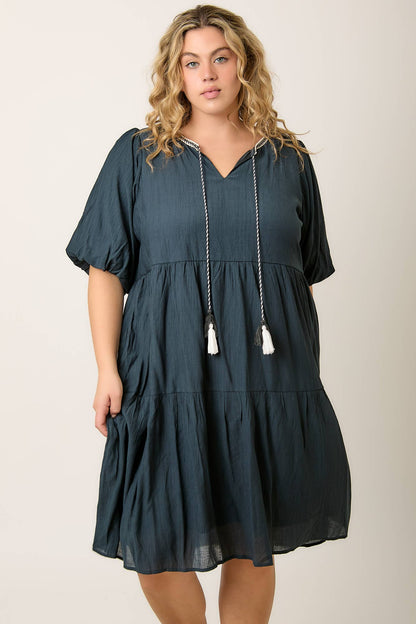 PLUS Mandie Midi Dress With Tassles