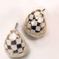 Checkered Half Moon Earrings