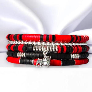 Red and Black Game Day Bracelets