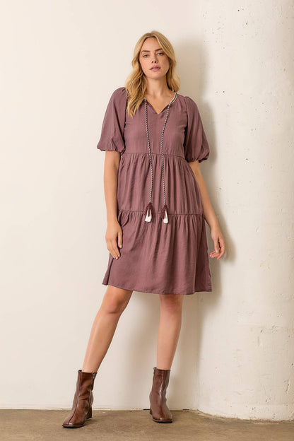 Mandie Midi Dress With Tassles