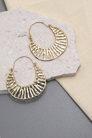 Gold Crescent Hoop Earrings