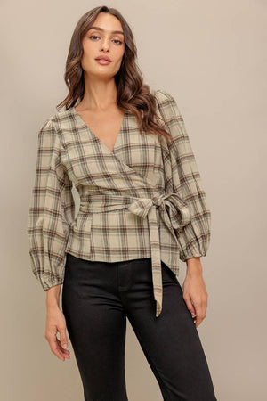 A Woven Plaid Top