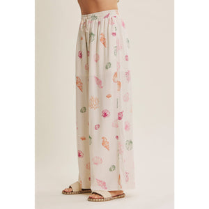 Carefree Summer Seashell Wide-Leg Pants
