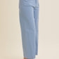 Light Blue Linen Blend Crop Pant