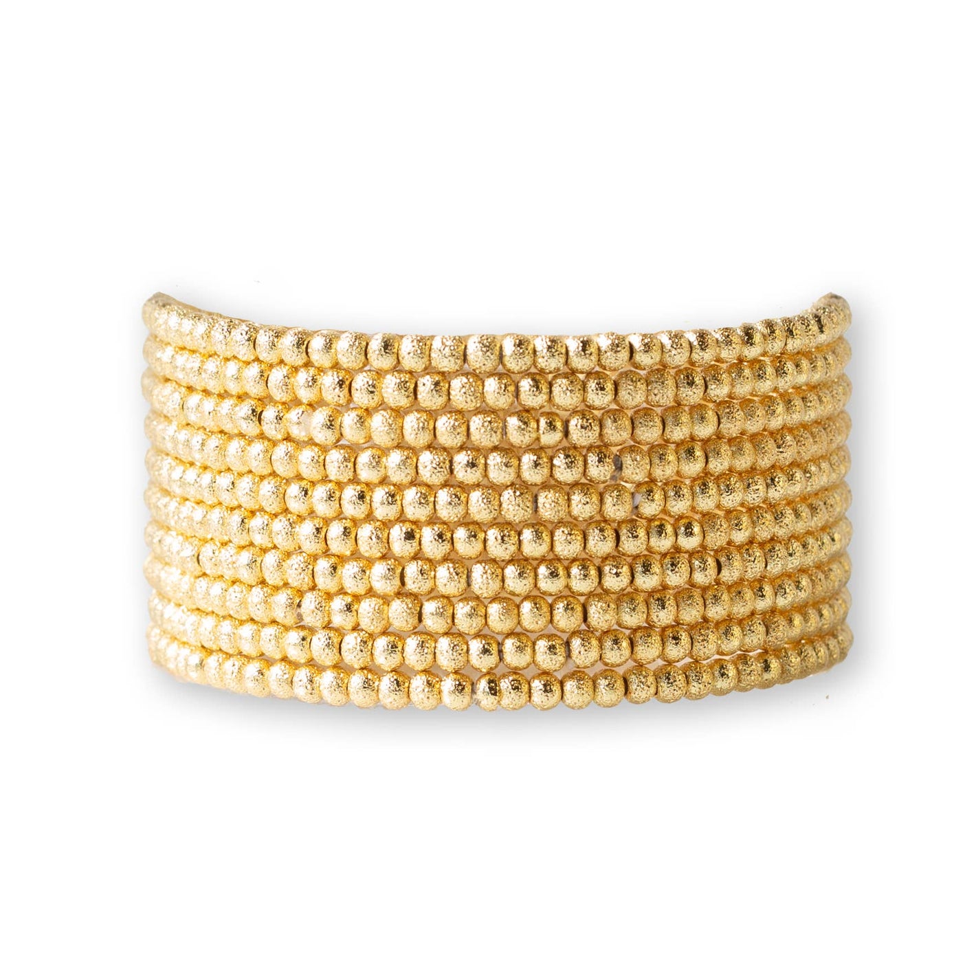 Gold Beaded Bracelets-3MM, Textured