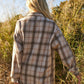 Oversize Plaid Shirt Jacket with Raw Hem