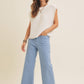 Light Blue Linen Blend Crop Pant