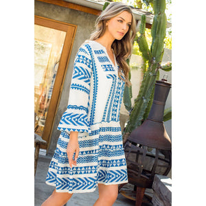 Blue Dreams Embroidered Dress