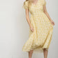 Butter Yellow Floral Midi Dress