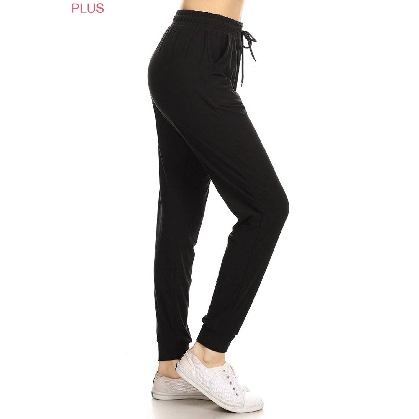 Plus Size Buttery Soft Solid Joggers with Drawstring