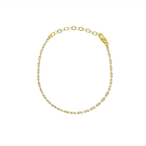 Anklet 18k Gold Filled In Crystal Baguette