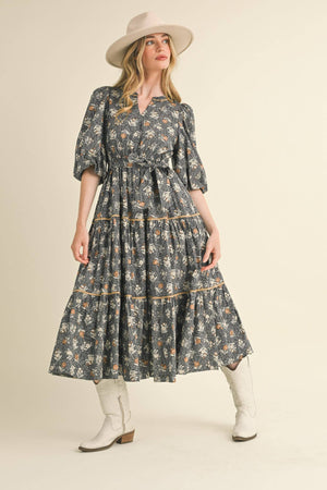 Sweetheart Lace Trim Midi Dress