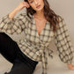 A Woven Plaid Top