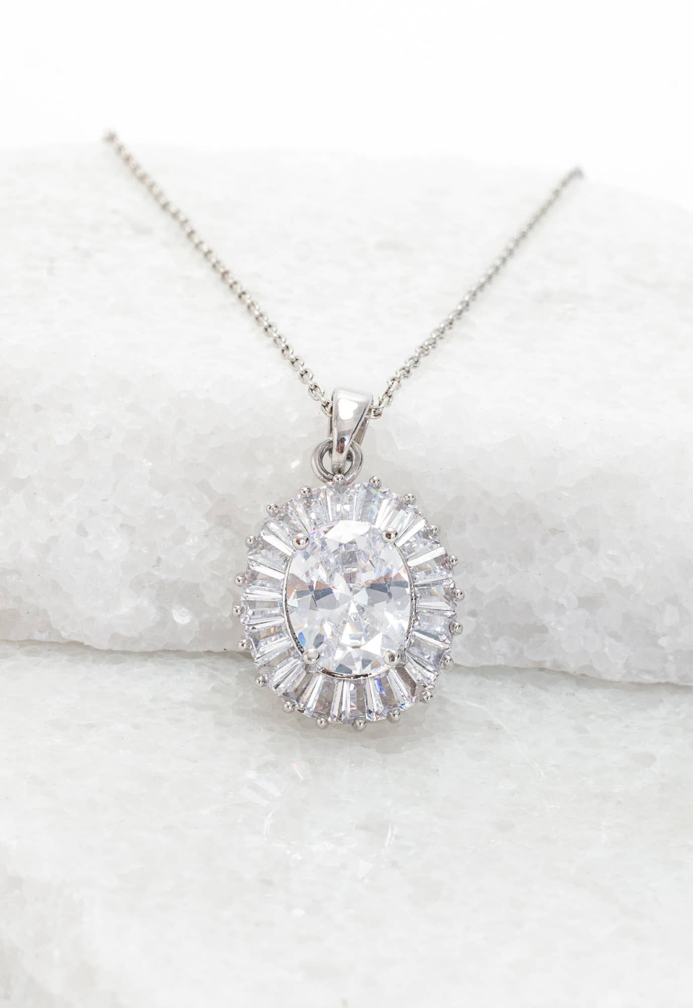 Infinite Glow Platinum Zircon Necklace