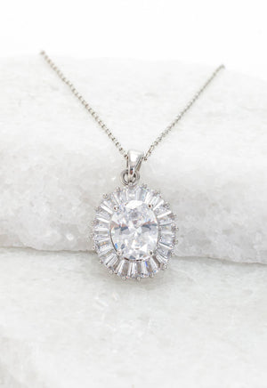 Infinite Glow Platinum Zircon Necklace