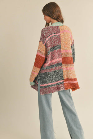 Oversized Colorblock Cardigan