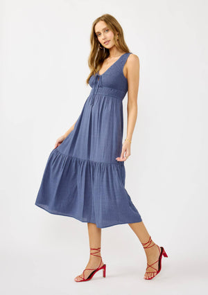 Carefree Midi Dress with Side Pockets