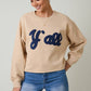 CREW NECK "Y'ALL" FLOCKED SWEATSHIRT