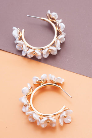 Spring in Bloom Flower Hoop Earrings