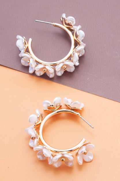 Spring in Bloom Flower Hoop Earrings