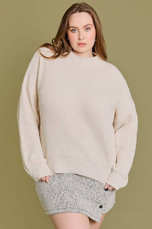 SALE PLUS Mock Neck Cocoon Sleeve Sweater