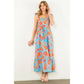 Joslyn Tie Strap Flower Print Maxi Dress